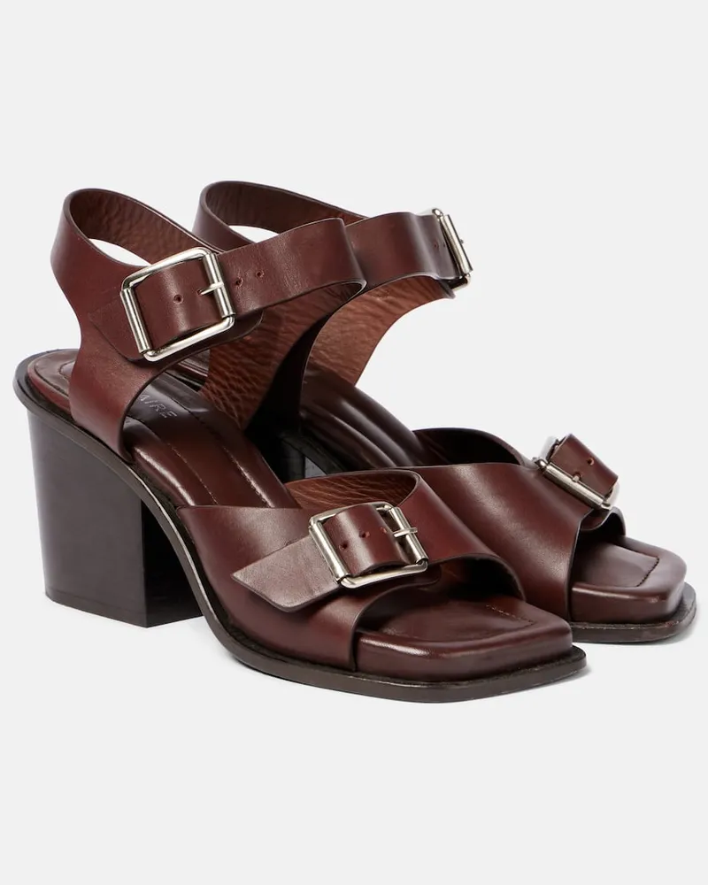 Christophe Lemaire Sandalen 80 aus Leder Braun