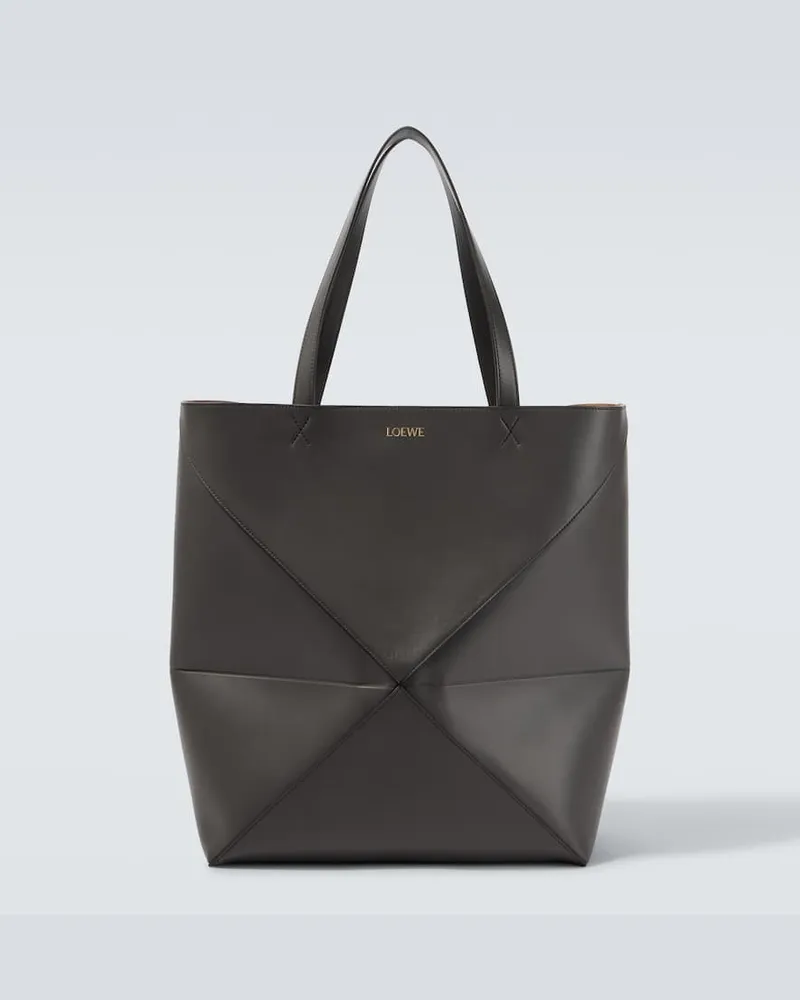 Loewe Tote Bag Puzzle Fold XL aus Leder Grau