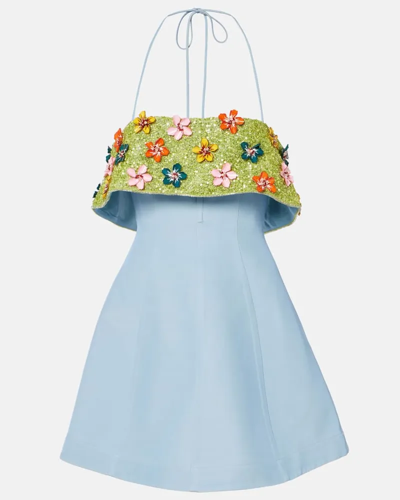 ALEMAIS Alémais Verziertes Minikleid Yasmine Blau