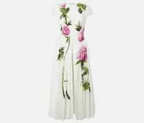 Bedrucktes Midikleid aus Popeline