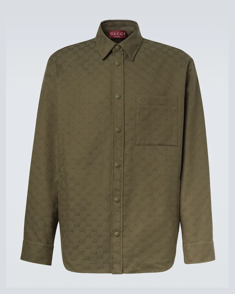 Gucci Hemd GG aus Canvas Grün