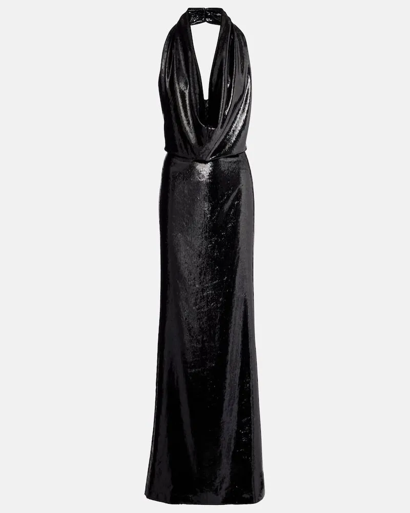 Stella McCartney Robe aus Samt Schwarz