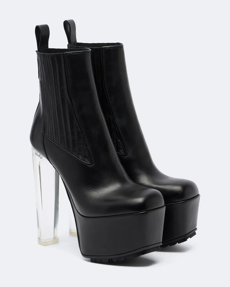 Rick Owens Ankle Boots Beatle Kiss aus Leder Schwarz