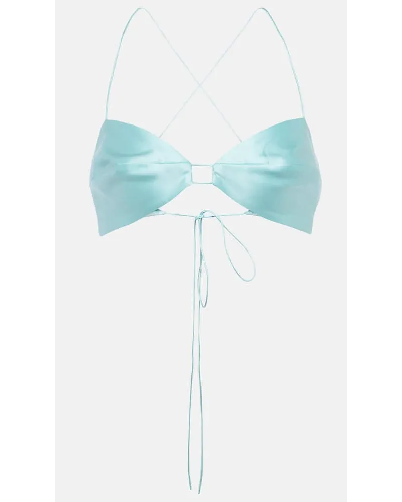 The Sei Bralette aus Seide Blau