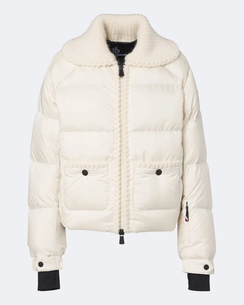 Moncler Skijacke mit Wolle Weiß