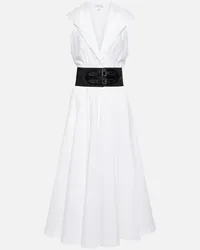 Alaïa Alaia Midikleid aus Baumwolle Weiss