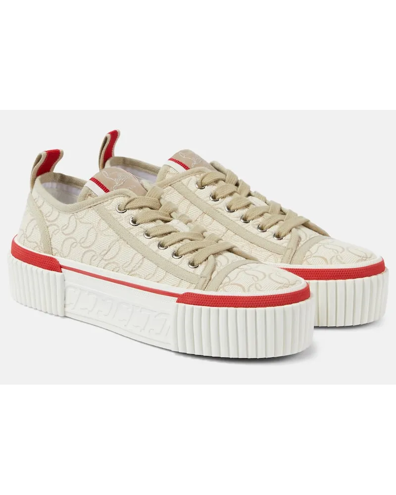 Christian Louboutin Plateau-Sneakers Super Pedro CL Beige