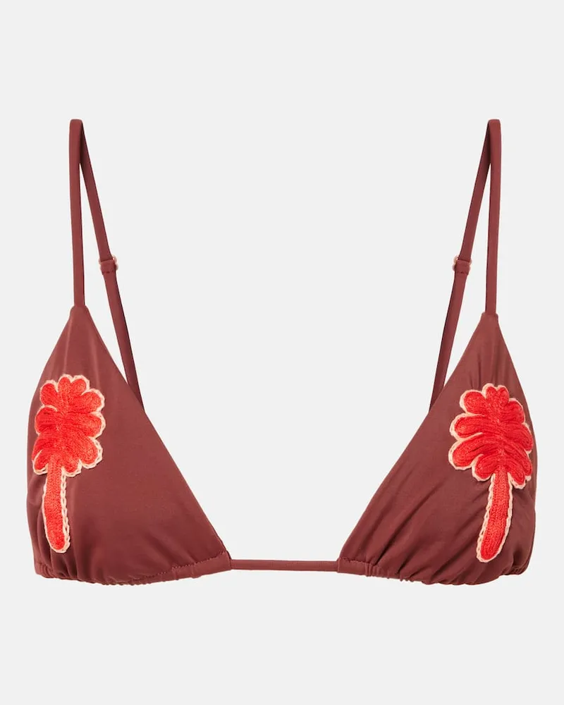 Johanna Ortiz Besticktes Bikini-Oberteil Braun