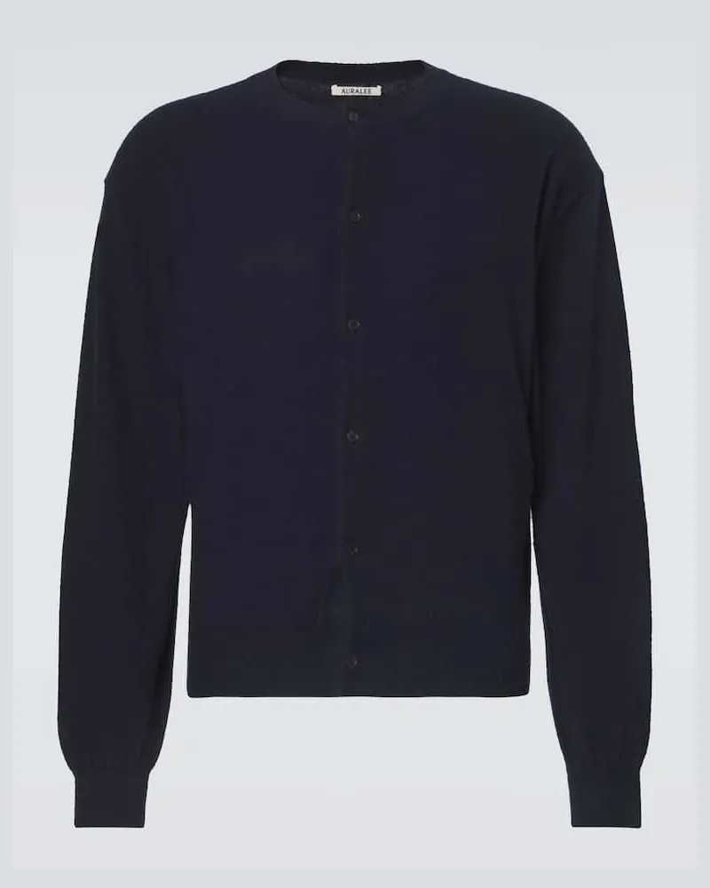 AURALEE Cardigan aus Kaschmir und Baumwolle Blau