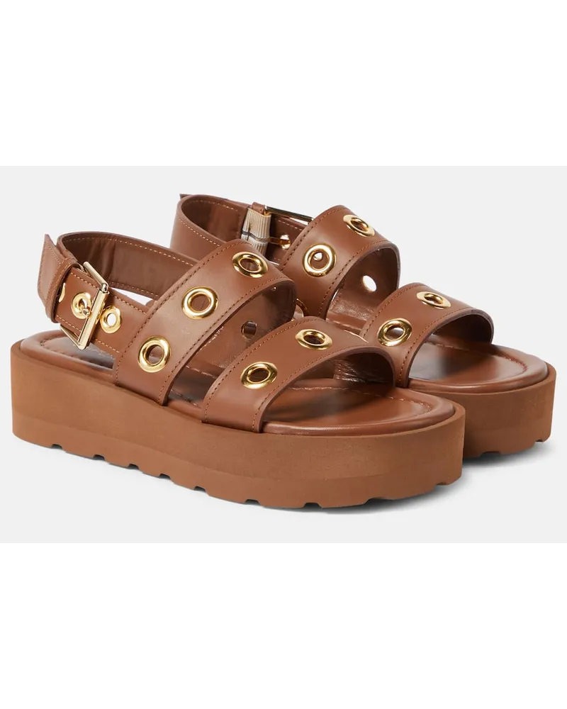 Gianvito Rossi Plateausandalen aus Leder Braun