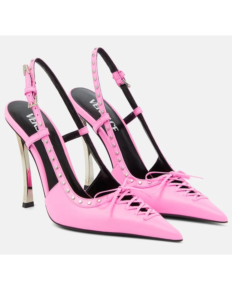 Versace Slingback-Pumps aus Leder Pink