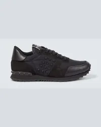 Valentino Garavani Sneakers Rockstud mit Veloursleder Schwarz