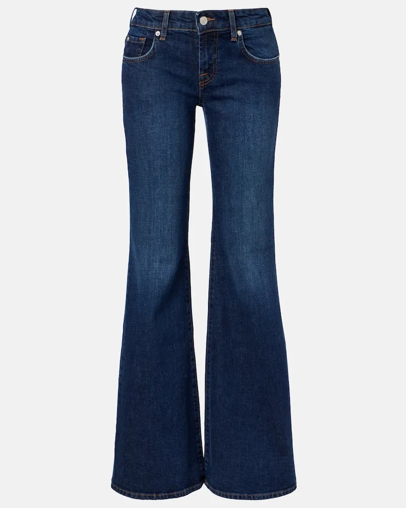7 for all mankind Low-Rise Flared Jeans Blau