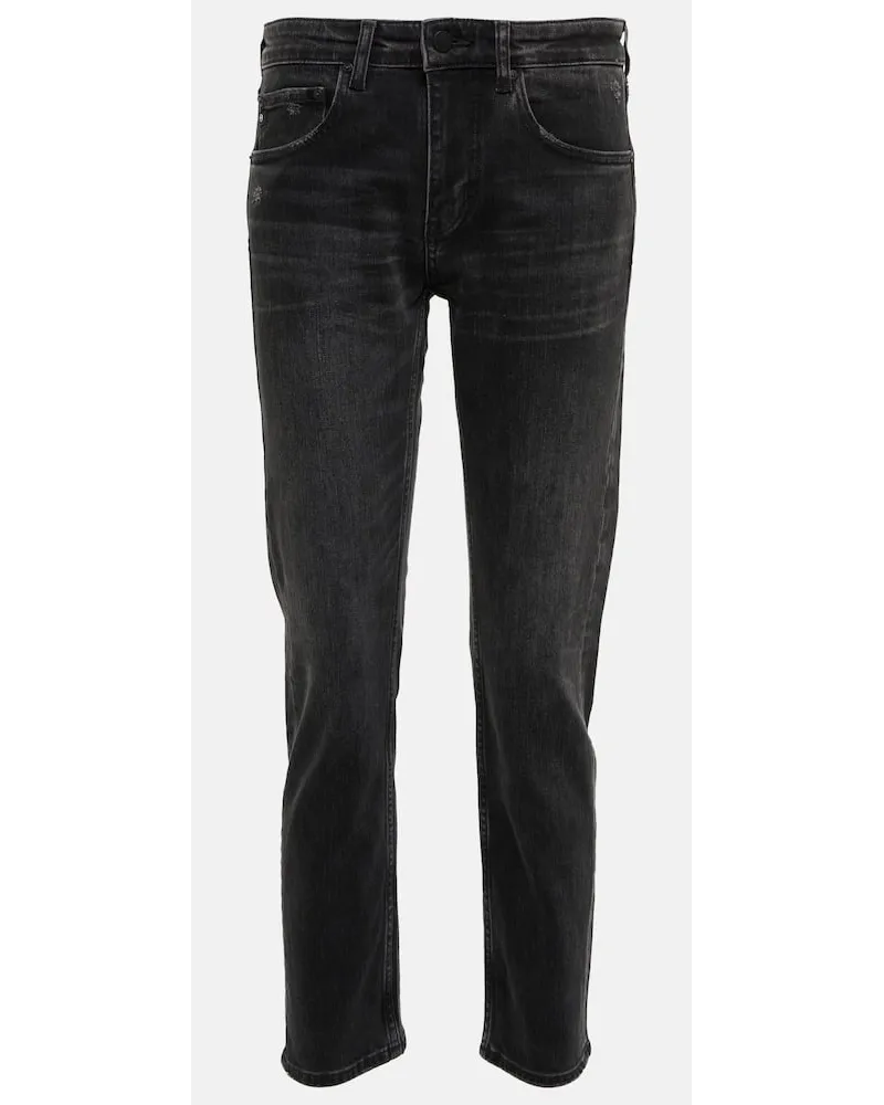 Adriano Goldschmied Mid-Rise Jeans Girlfriend Schwarz
