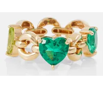 Ring Catena Petite aus 18kt Gelbgold mit Turmalin, Peridot und Smaragd