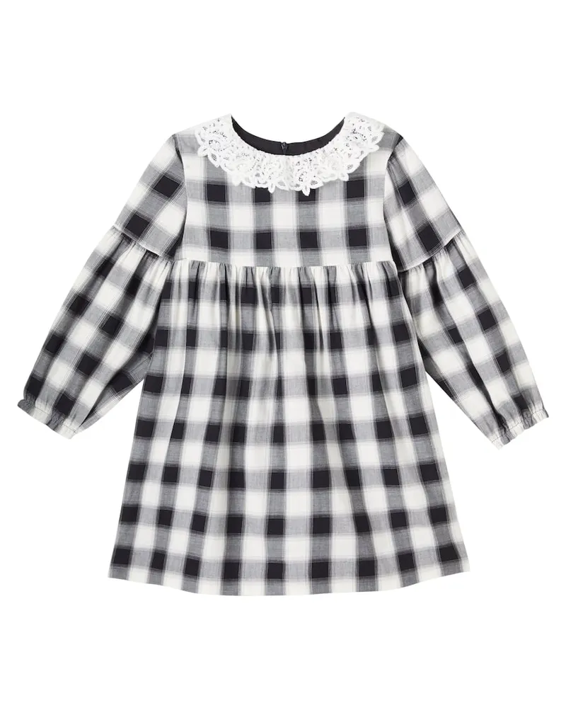 Tartine et Chocolat Kleid aus Baumwolle mit Spitze Schwarz