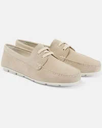 Prada Segelschuhe aus Veloursleder Beige