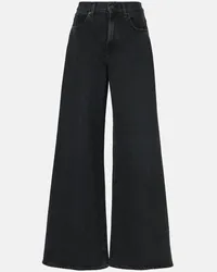 7 for all mankind Low-Rise Wide-Leg Jeans Willow Schwarz