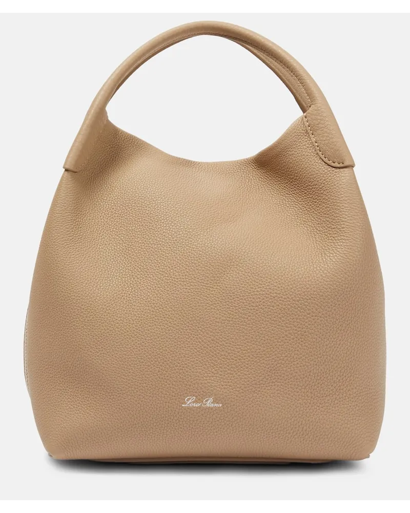 Loro Piana Tote Bale Large aus Leder Beige