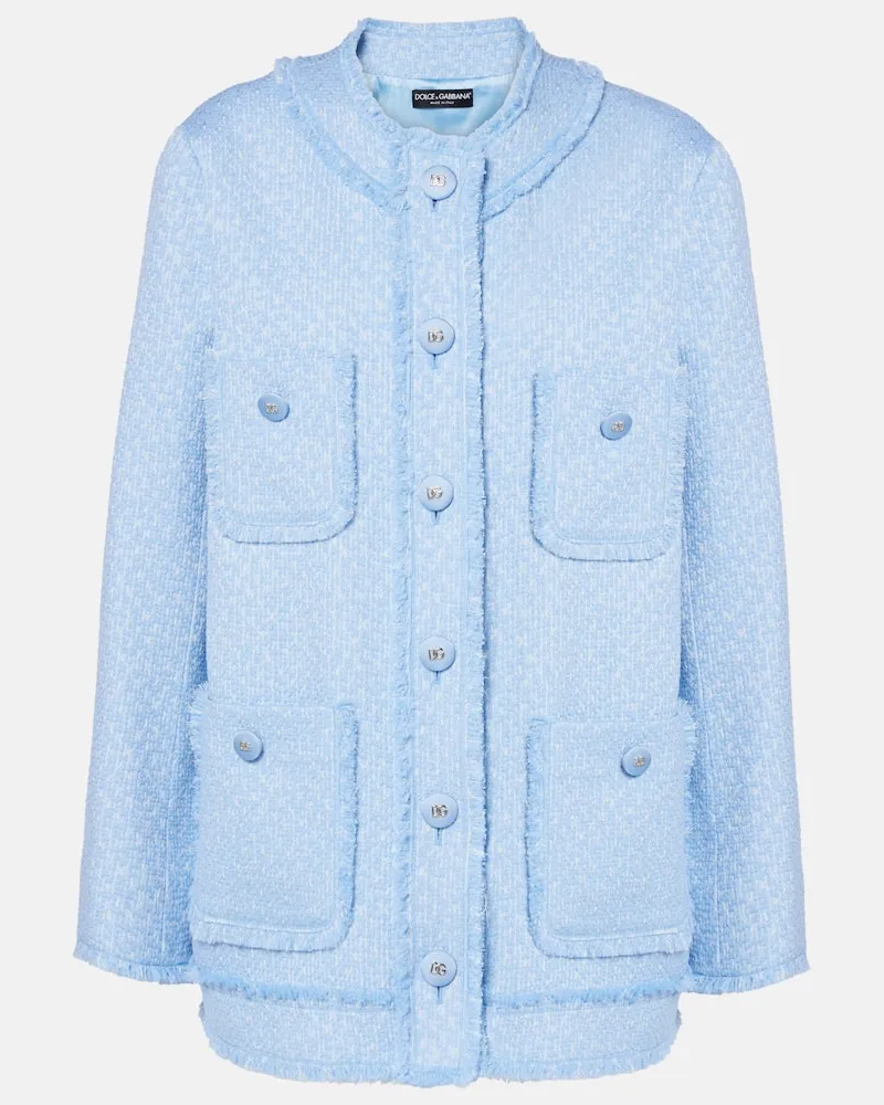 Dolce & Gabbana Jacke Raschel aus Tweed Blau