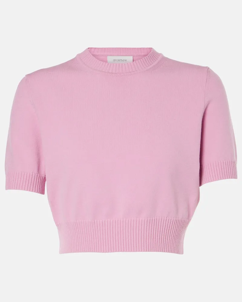 SPORTMAX Cropped-Top Premier aus Strick Violett