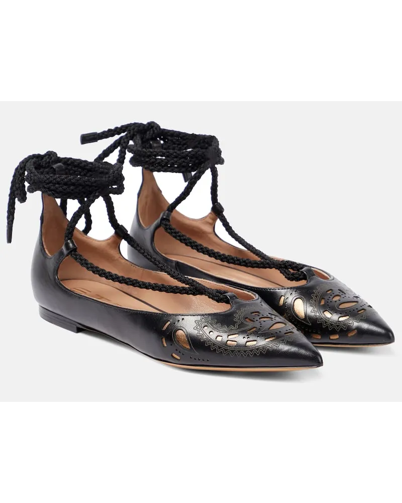 Etro Ballerinas aus Leder Schwarz