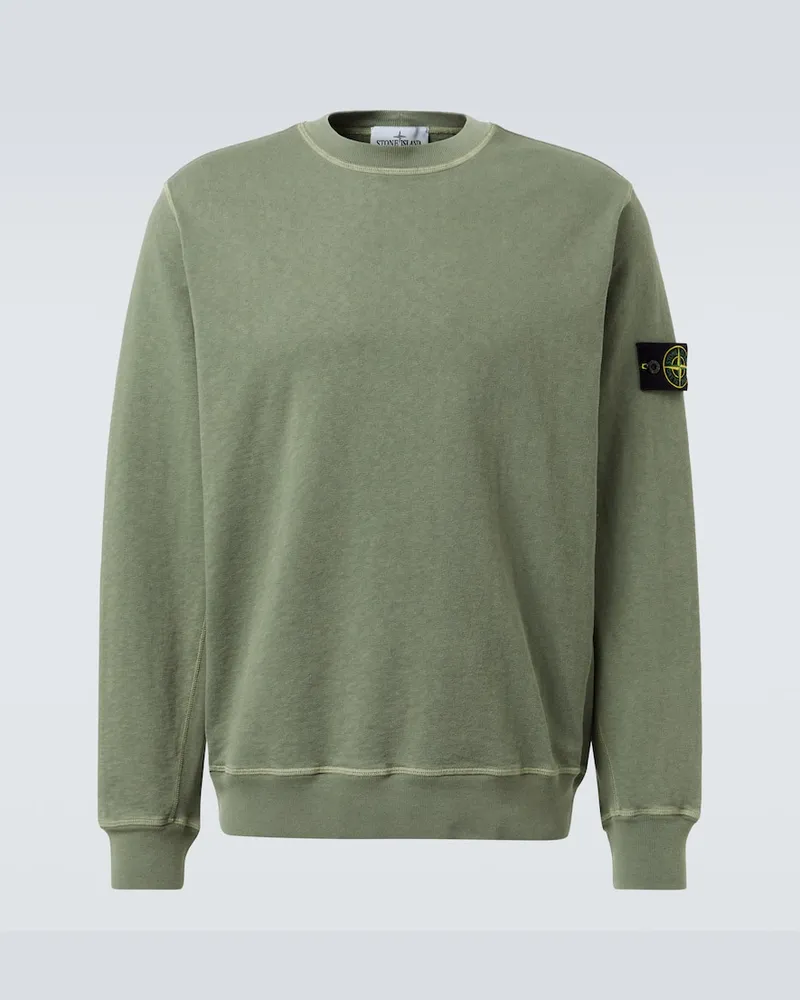 Stone Island Sweatshirt Compass aus Baumwoll-Jersey Grün