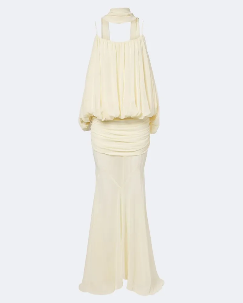 De La Vali Maxikleid Inara aus Chiffon Gelb
