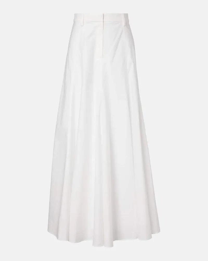 Brunello Cucinelli Maxirock aus einem Baumwollgemisch Weiß