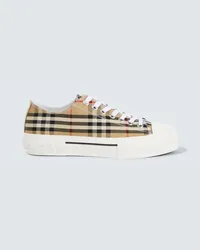 Burberry Sneakers  Check aus Canvas Beige