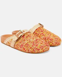 Robert Clergerie Slippers Quinta aus Raffiabast Multicolor