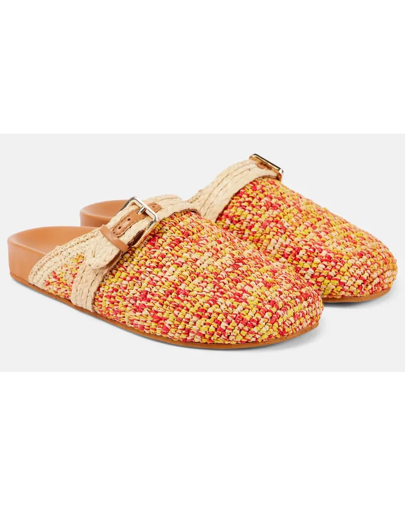 Robert Clergerie Slippers Quinta aus Raffiabast Multicolor