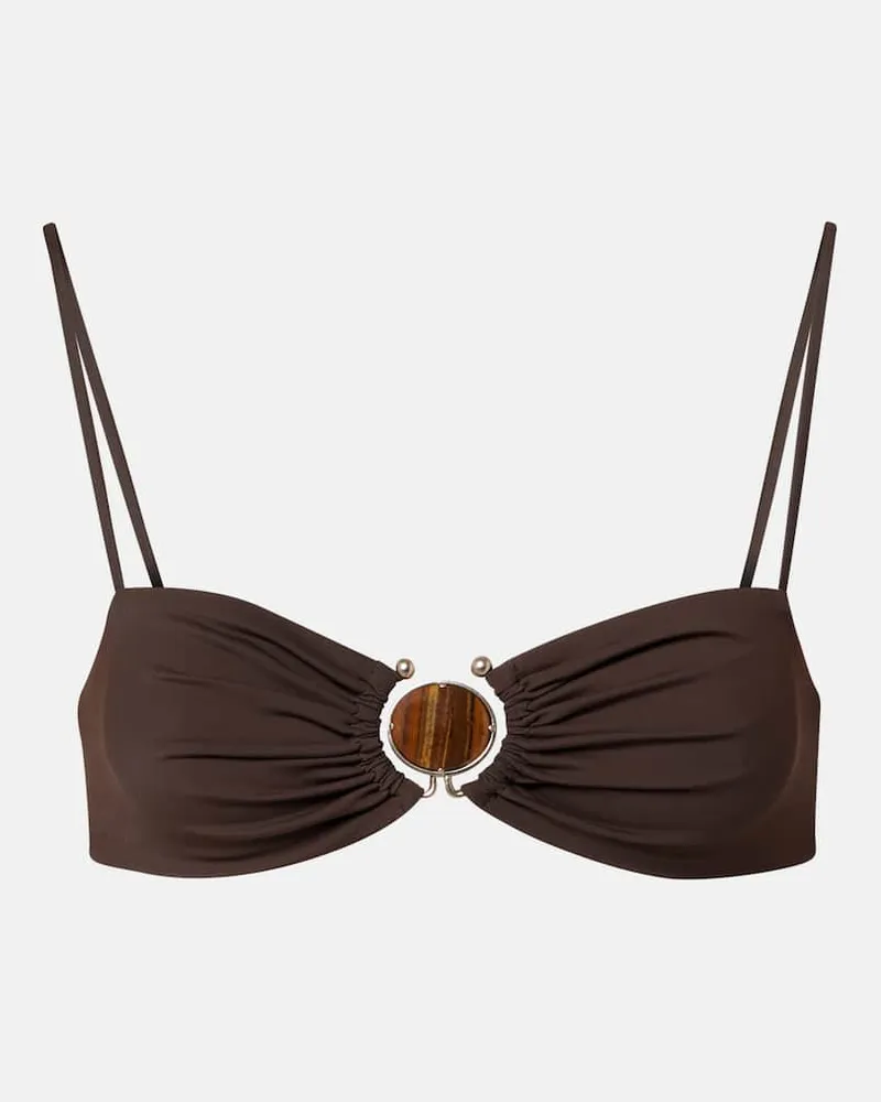 Christopher Esber Verziertes Bikini-Oberteil Braun