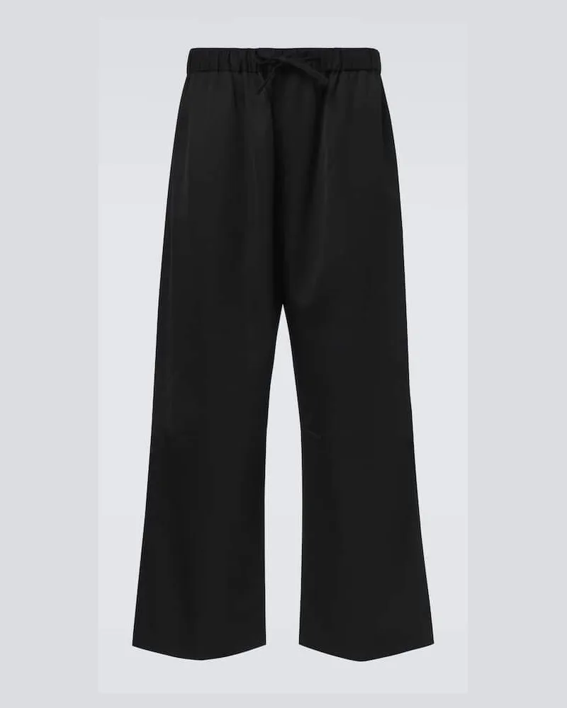 Simone Rocha Weite Hose aus Satin Schwarz