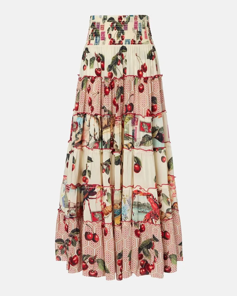 Camilla Maxirock Notes From The Road aus Seide Multicolor