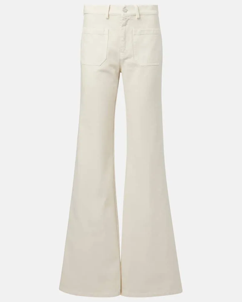 Nili Lotan Weite Hose Florence aus Baumwolle Beige