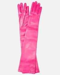 Valentino Garavani Handschuhe VLogo Signature aus Leder Pink