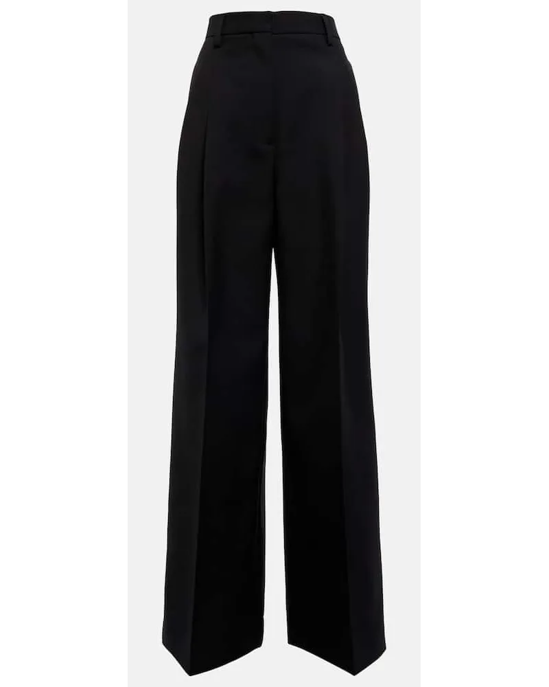 Burberry High-Rise-Hose Madge aus Wolle Schwarz