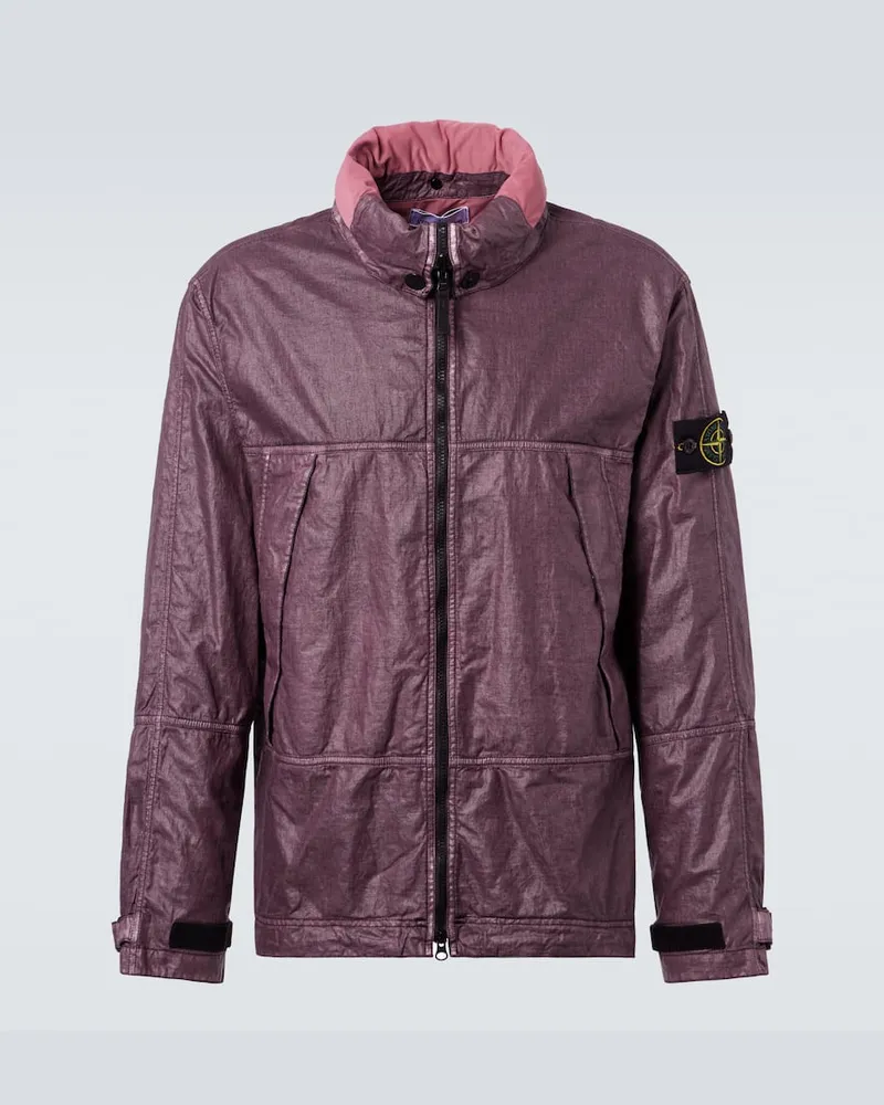 Stone Island Jacke aus Leinen Lila