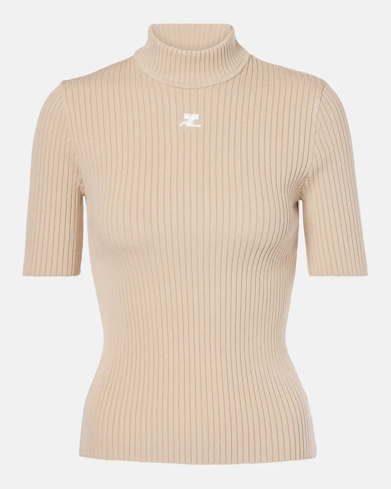 Courrèges Courrèges Top Reedition aus Rippstrick Braun