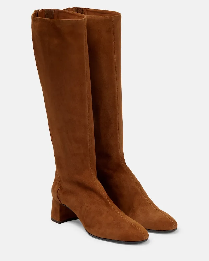 Aquazzura Stiefel Saint Honore aus Veloursleder Braun
