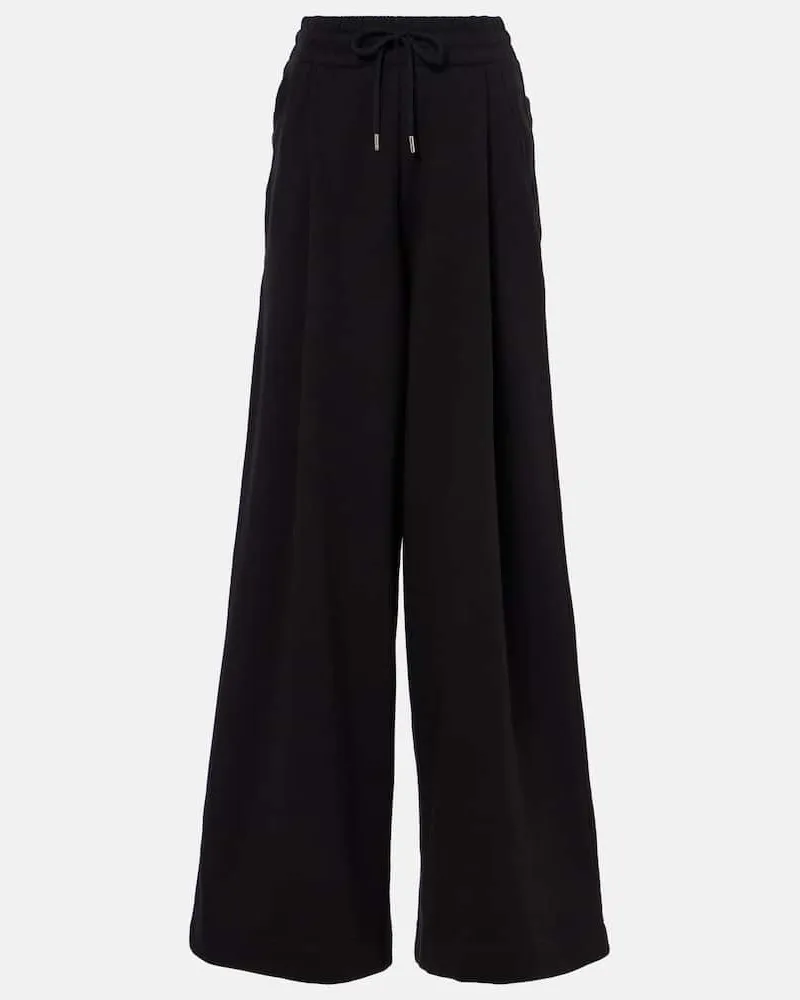 Dries van Noten Weite Hose aus Baumwolle Schwarz
