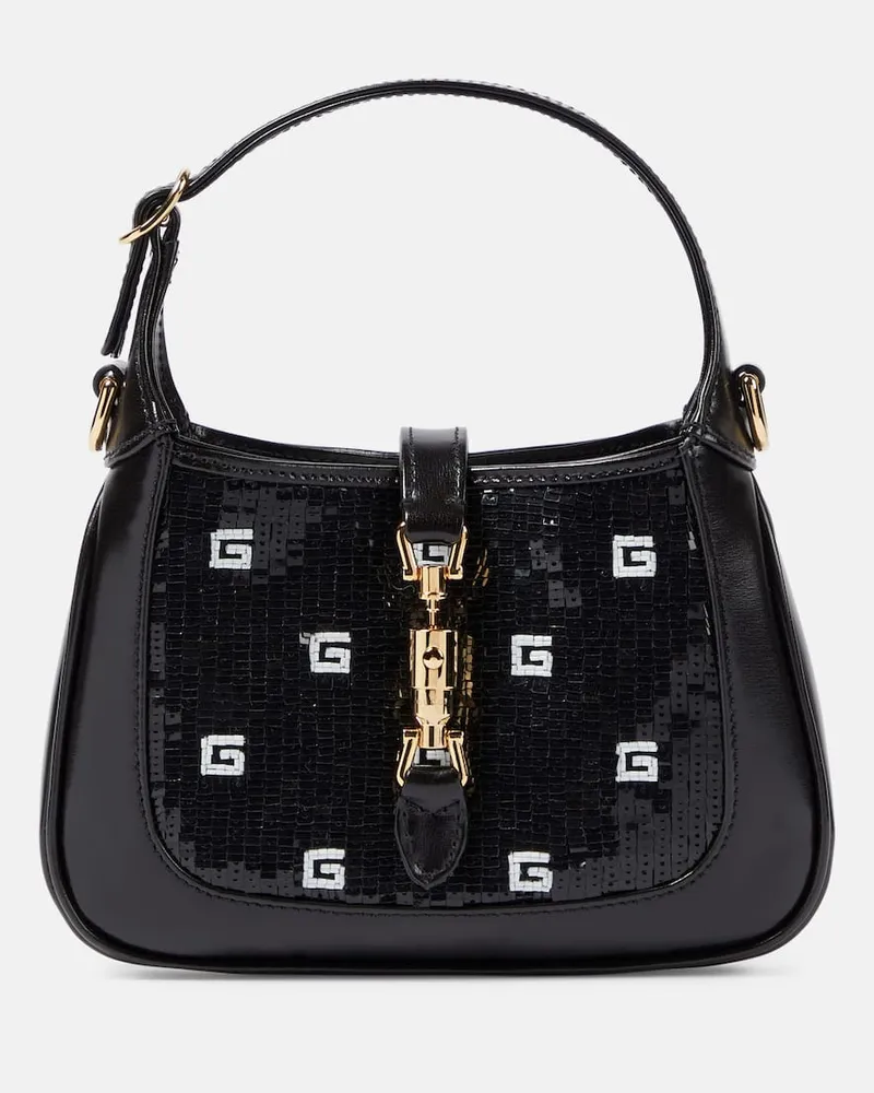 Gucci Verzierte Schultertasche  Jackie 1961 Mini Schwarz