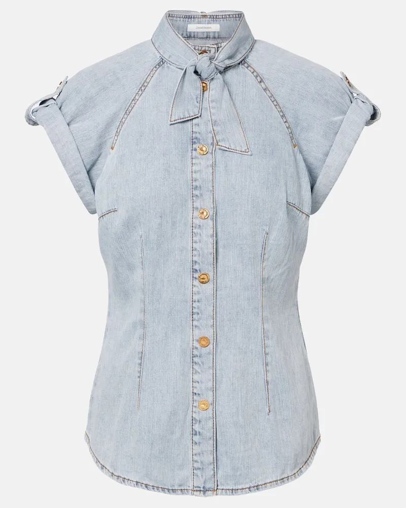Zimmermann Bluse aus Denim Blau