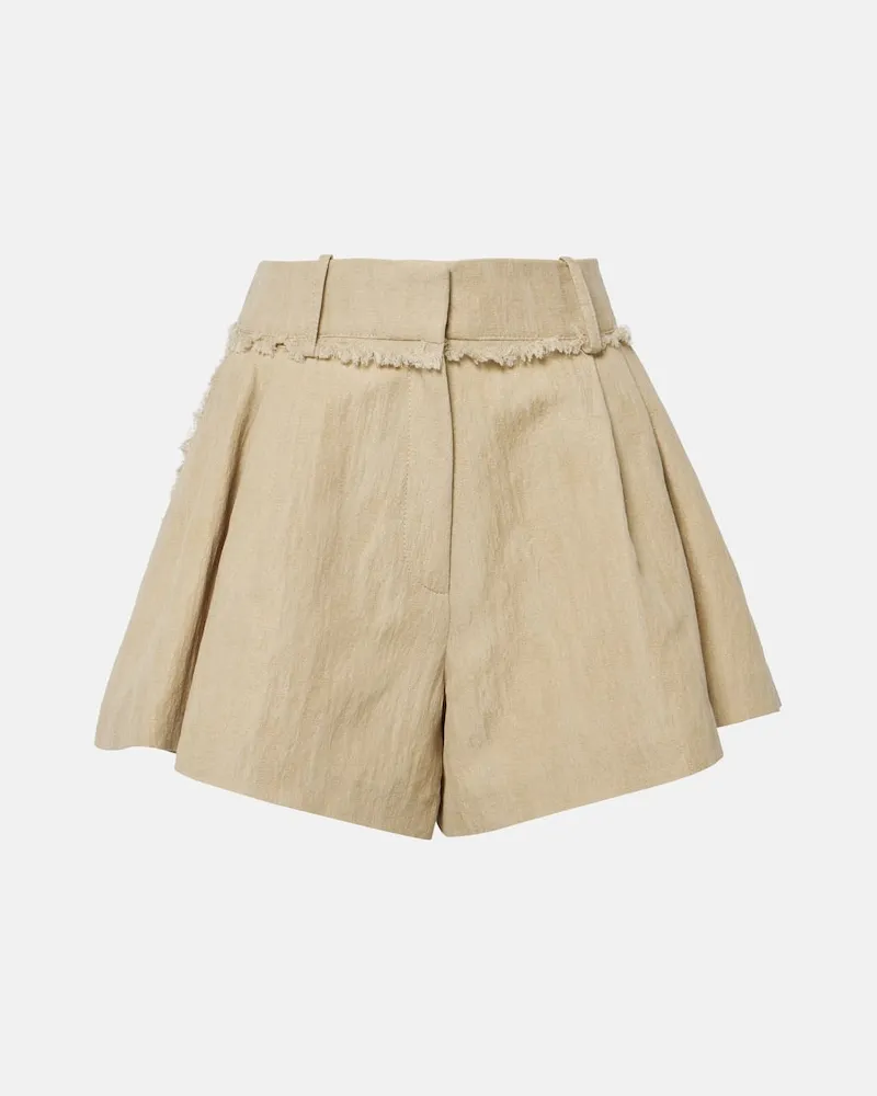 Paco Rabanne High-Rise-Shorts aus einem Baumwollgemisch Beige