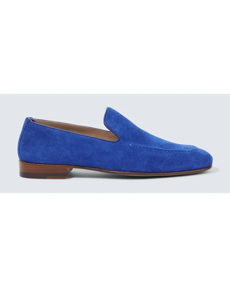 Manolo Blahnik Slip-Ons Truro aus Veloursleder Blau
