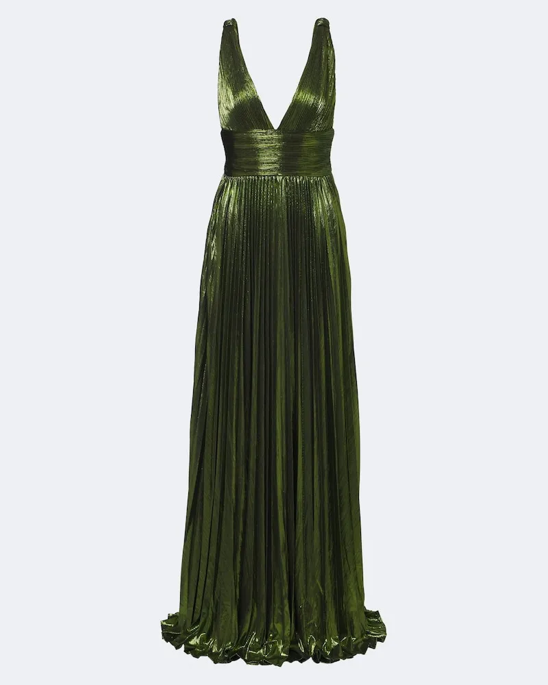 Retrofête Retrofête Robe Perindo aus Lamé Grün