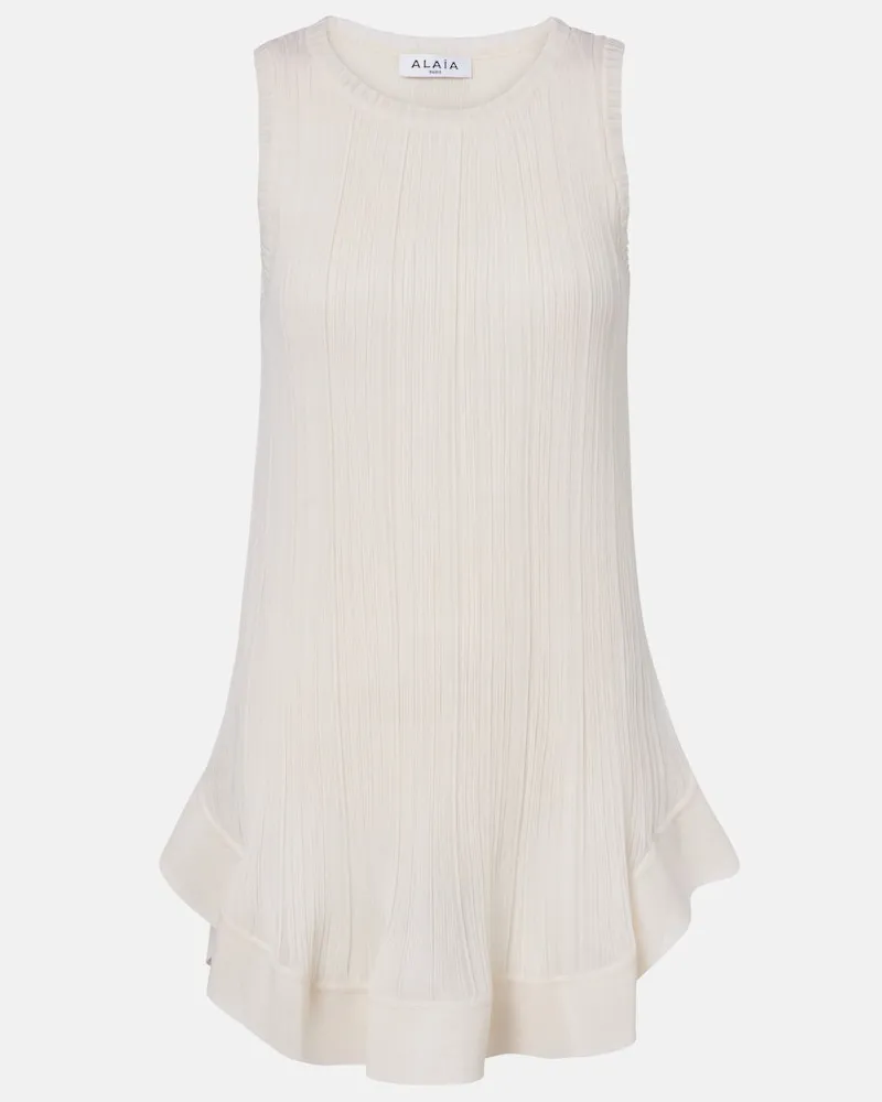 Alaïa Alaïa Minikleid aus Seide Weiß