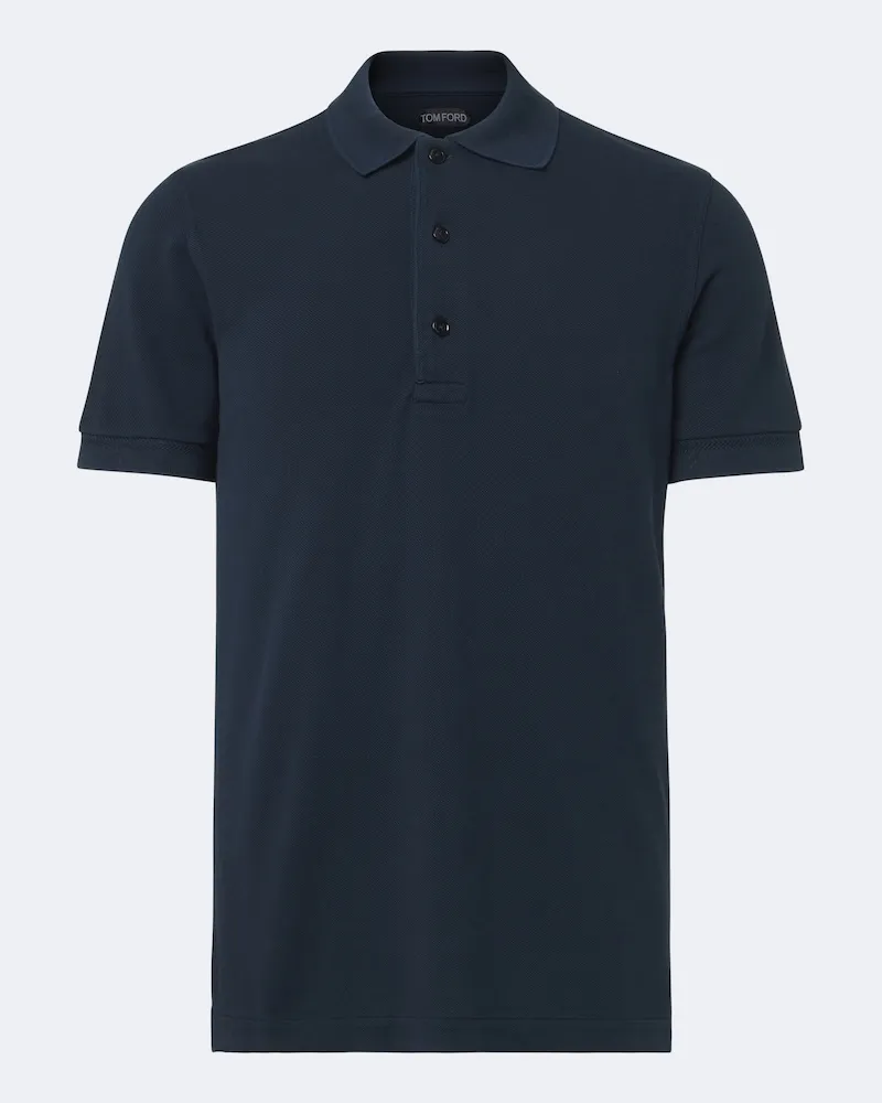 Tom Ford Polohemd aus Piqué Blau