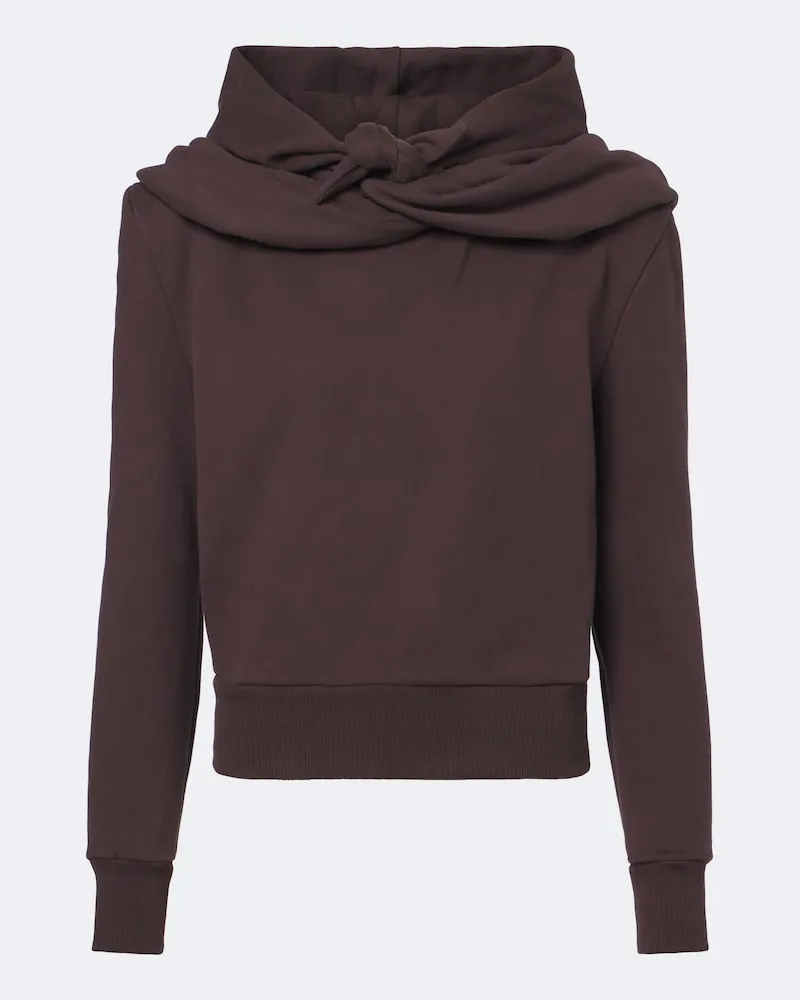 Magda Butrym Hoodie aus Baumwoll-Jersey Braun